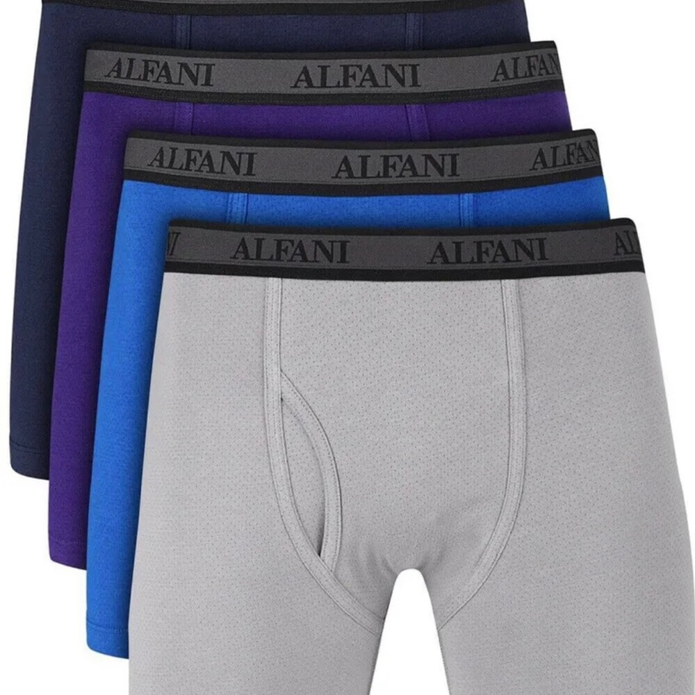 Alfani Men's 4-Pk. Mesh Boxer Briefs Gray Size Large